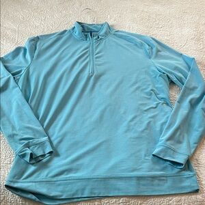 johnnie-O Turquoise Blue Quarter-Zip Pullover